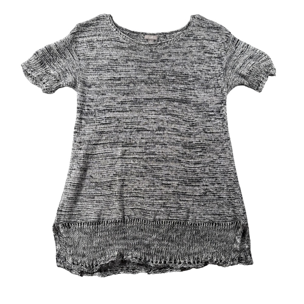J Jill Sweater Womens S Tunic Pullover Short Sleeve 100% Linen Coastal‎ Beach